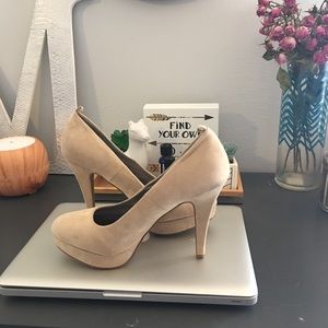 Maurice’s Nude Suede Heels